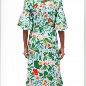 Gorgeous Tuckernuck dress. Beautiful blue botanical print dress.